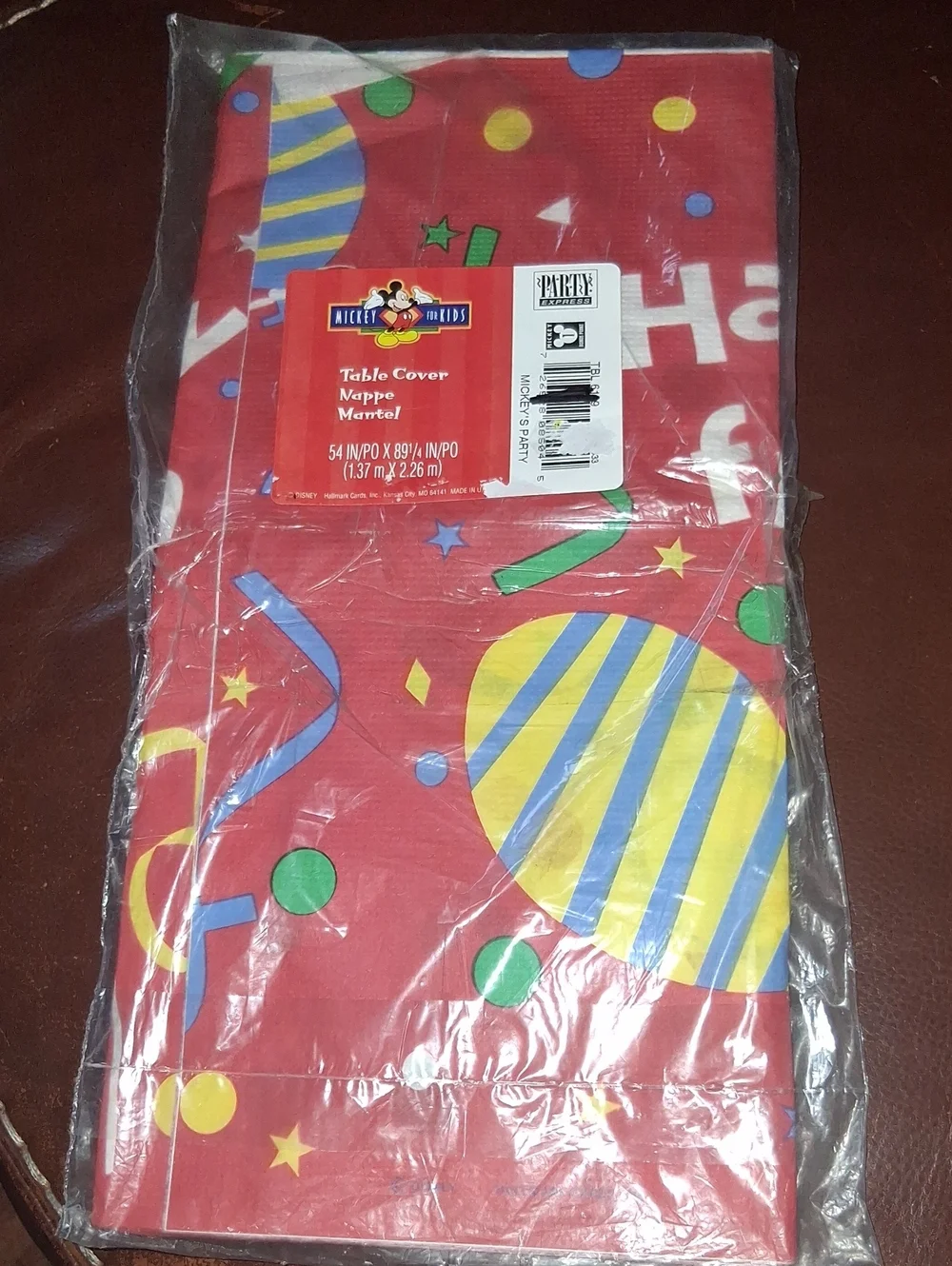 Disney Red Confetti & Balloon Disposable Table Cover